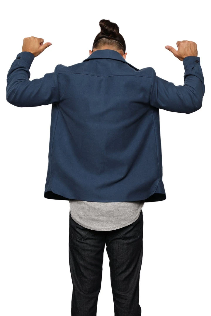 Signature Innovation Group Men's Double Zip Shirt Jacket - Blue Signature Innovation Group Men's Double Zip Shirt Jacket - Blue