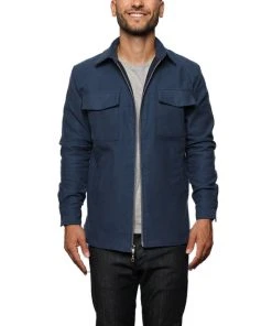 Signature Innovation Group Men's Double Zip Shirt Jacket - Blue 3 Signature Innovation Group Men's Double Zip Shirt Jacket - Blue
