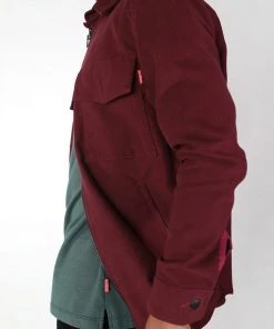 Signature Innovation Group Men's Double Zip Shirt Jacket - Maroon