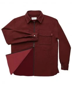 Signature Innovation Group Men's Double Zip Shirt Jacket - Maroon