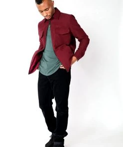 Signature Innovation Group Men's Double Zip Shirt Jacket - Maroon