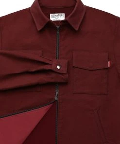 Signature Innovation Group Men's Double Zip Shirt Jacket - Maroon