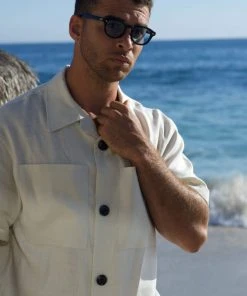 Signature Innovation Group Men's Safari Hemp Shirt - Bone