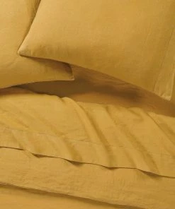 Sijo Home Goods French Linen Pillowcase Set - Turmeric