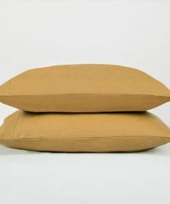 Sijo Home Goods French Linen Pillowcase Set - Turmeric