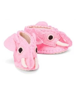Silk Road Bazaar Wool Baby Booties - Pink Elephant Kids' + Baby