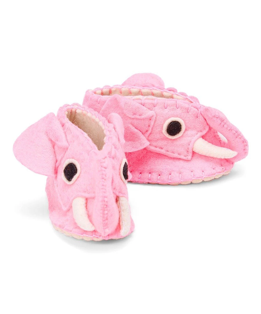 Silk Road Bazaar Wool Baby Booties - Pink Elephant Kids' + Baby Silk Road Bazaar Wool Baby Booties - Pink Elephant Kids' + Baby