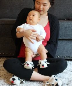 Silk Road Bazaar Wool Baby Booties - Skunk Kids' + Baby