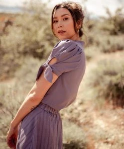 Valani Best Sellers Sitha Tencel Top - Purple Sage