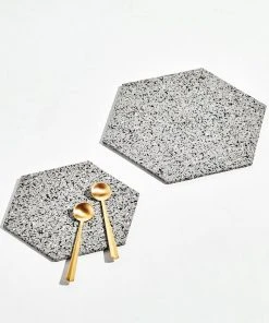Slash Objects Hex Recycled Rubber Trivet Set - Gris Kitchen + Dining
