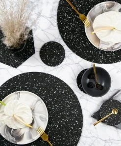 Slash Objects Hex Recycled Rubber Trivet Set - Speckled Black 7 Slash Objects Hex Recycled Rubber Trivet Set - Speckled Black