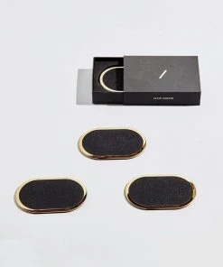 Slash Objects Ring Recycled Rubber Coaster Set - Black