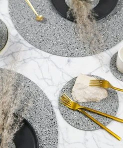 Slash Objects Round Recycled Rubber Placemat - Gris