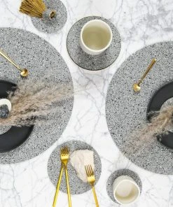Slash Objects Round Recycled Rubber Placemat - Gris