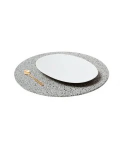 Slash Objects Round Recycled Rubber Placemat - Gris