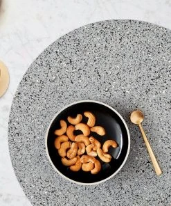 Slash Objects Round Recycled Rubber Placemat - Gris