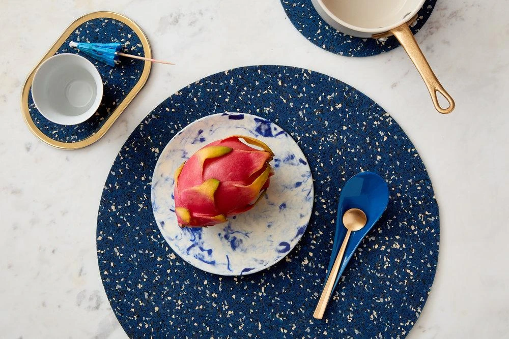 Slash Objects Ring Recycled Rubber Coaster Set - Royal Slash Objects Ring Recycled Rubber Coaster Set - Royal