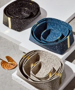 Slash Objects Recycled Rubber + Brass Basket Set - Royal Home Goods