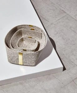 Slash Objects Best Sellers Recycled Rubber + Brass Basket Set - Sand