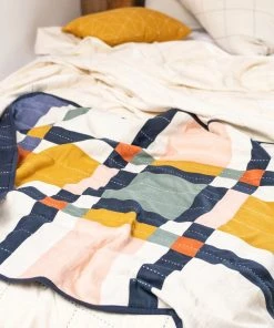 Anchal Small Patchwork Multi Plaid Throw Quilt