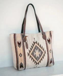 MZ Fair Trade Snowflake Wool Tote Bag