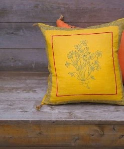 Soil To Studio Best Sellers Aditi Linen Throw PIllow Cover - Yellow