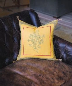 Soil To Studio Best Sellers Aditi Linen Throw PIllow Cover - Yellow