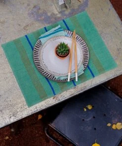 Soil To Studio Kitchen + Dining Arundhati Linen Placemat - Forest Green