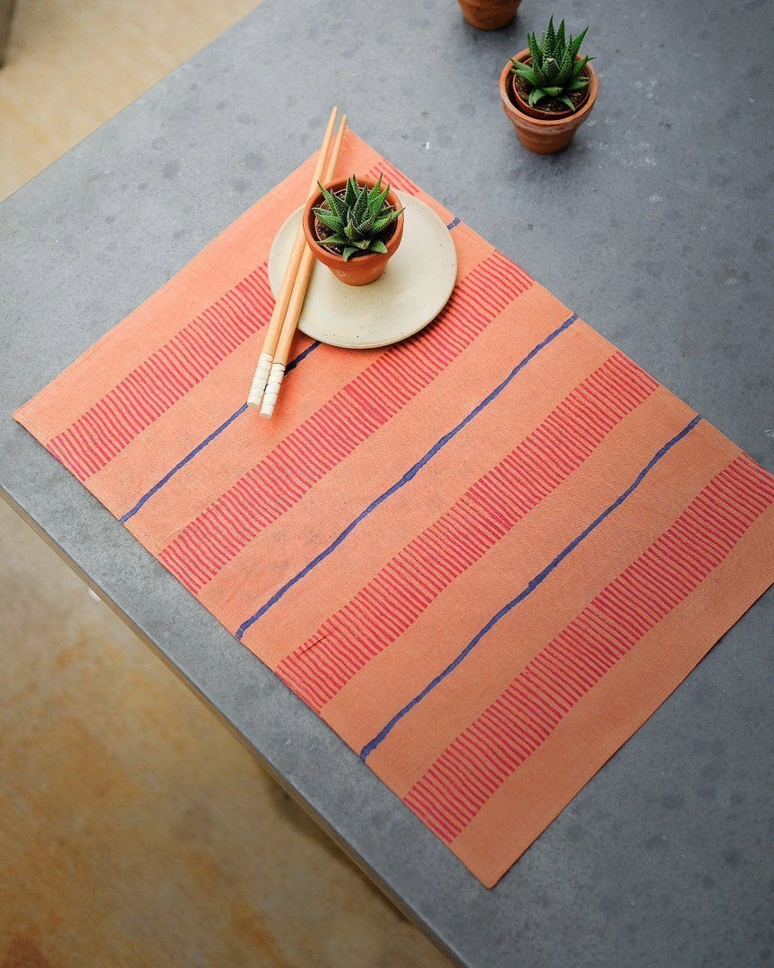 Soil To Studio Best Sellers Arundhati Linen Placemat - Terracota Soil To Studio Best Sellers Arundhati Linen Placemat - Terracota