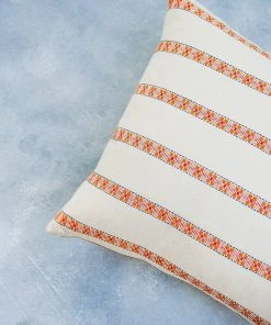 Soil To Studio Home Goods Asima Throw Pillow Cover - Orange + Cream 4 Soil To Studio Home Goods Asima Throw Pillow Cover - Orange + Cream