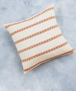 Soil To Studio Home Goods Asima Throw Pillow Cover - Orange + Cream 2 Soil To Studio Home Goods Asima Throw Pillow Cover - Orange + Cream