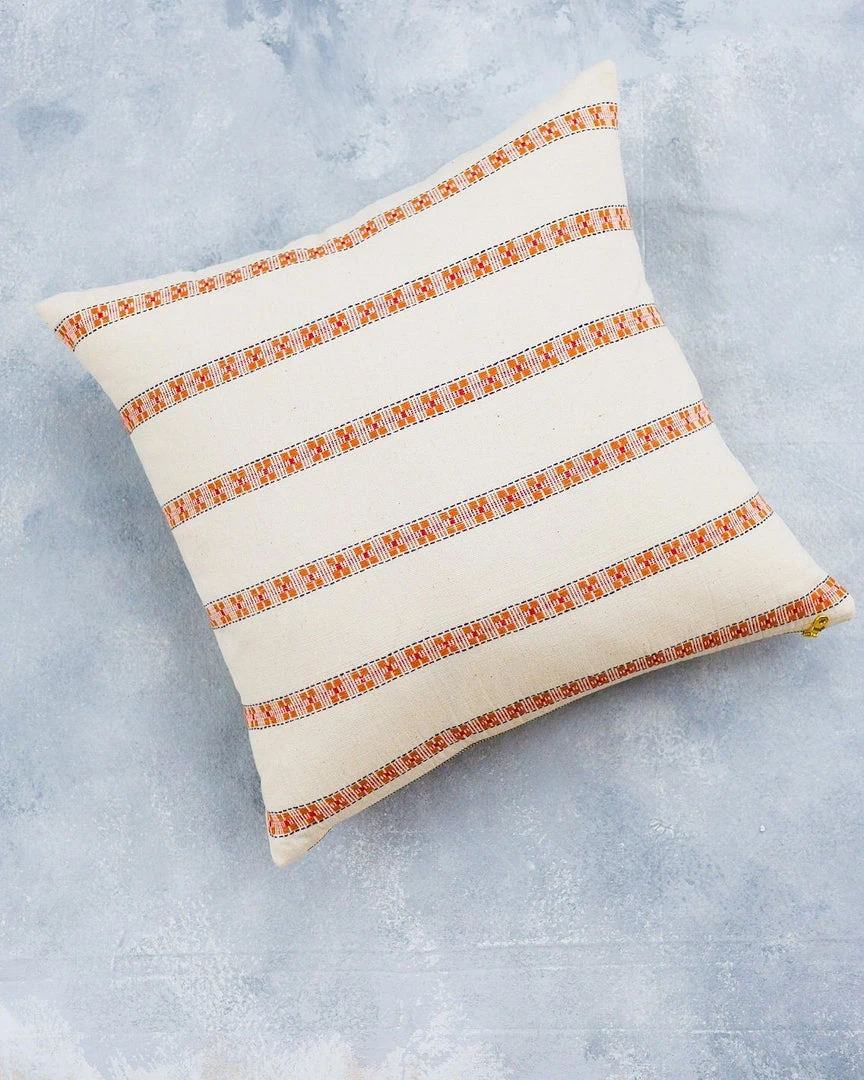 Soil To Studio Home Goods Asima Throw Pillow Cover - Orange + Cream Soil To Studio Home Goods Asima Throw Pillow Cover - Orange + Cream