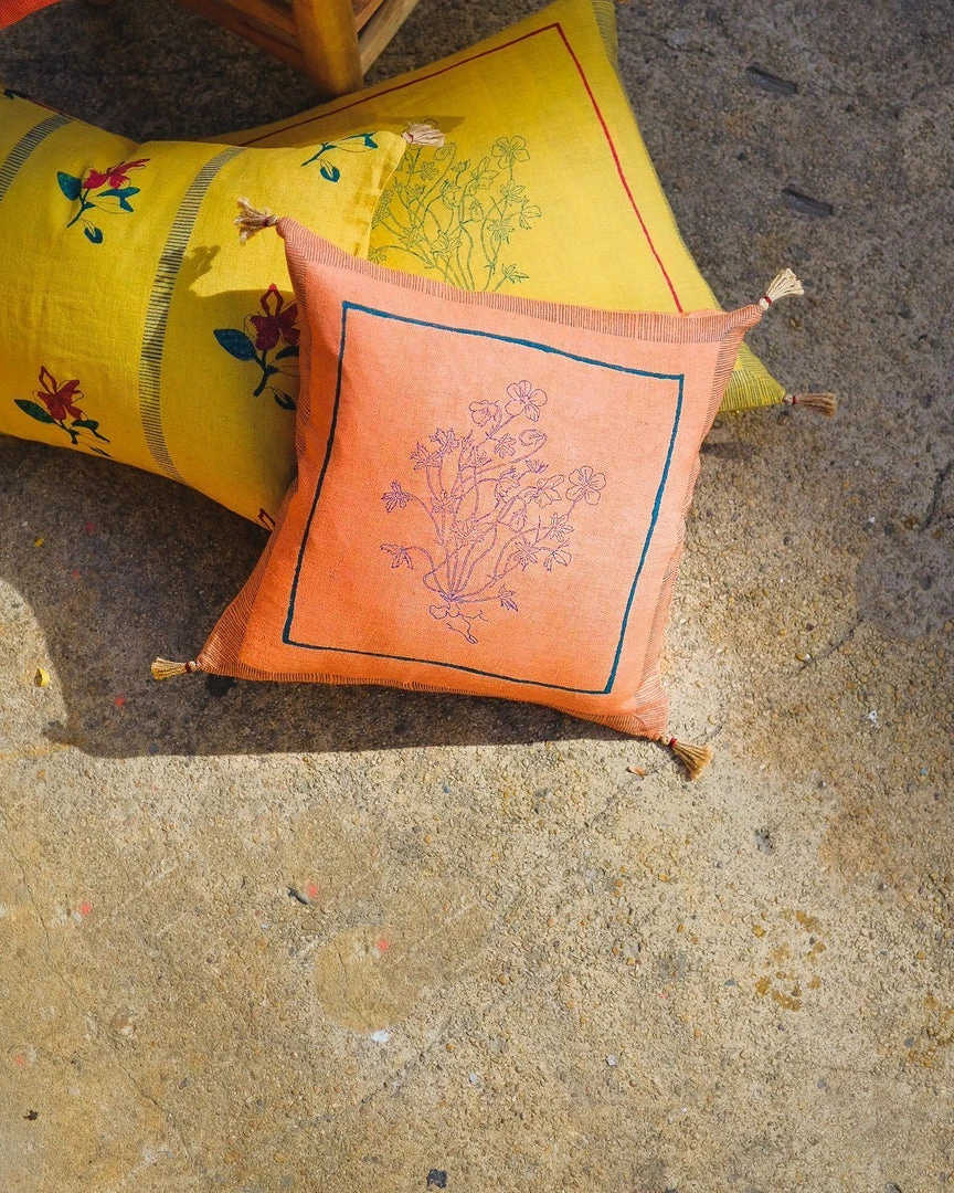 Soil To Studio Chhavi Linen Throw Pillow Cover - Orange Best Sellers Soil To Studio Chhavi Linen Throw Pillow Cover - Orange Best Sellers