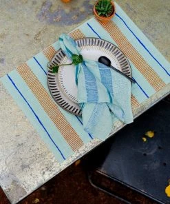 Soil To Studio Indu Linen Napkin Set - Tiffany Blue 3 Soil To Studio Indu Linen Napkin Set - Tiffany Blue