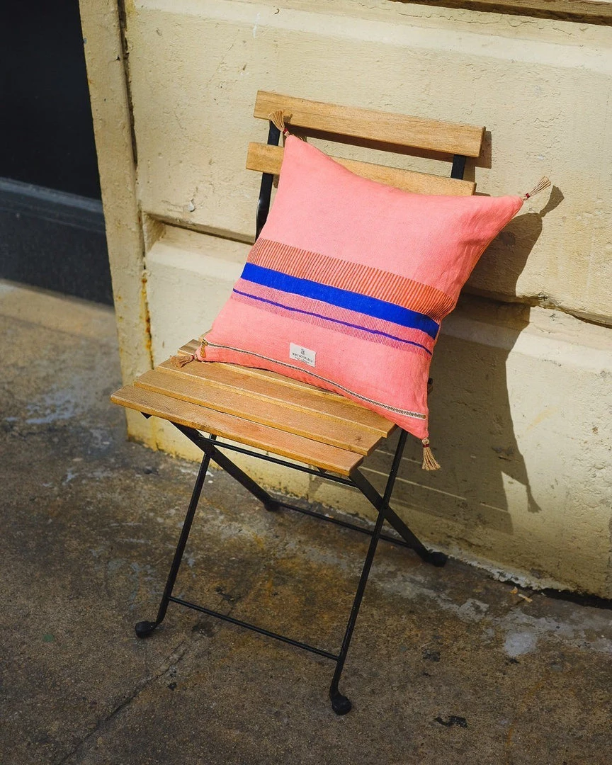 Soil To Studio Teejan Linen Throw Pillow Cover - Bright Pink Soil To Studio Teejan Linen Throw Pillow Cover - Bright Pink