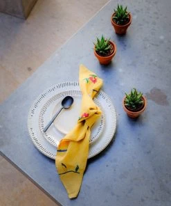 Soil To Studio Zeenat Linen Napkin Set - Dandelion BIPOC Owned