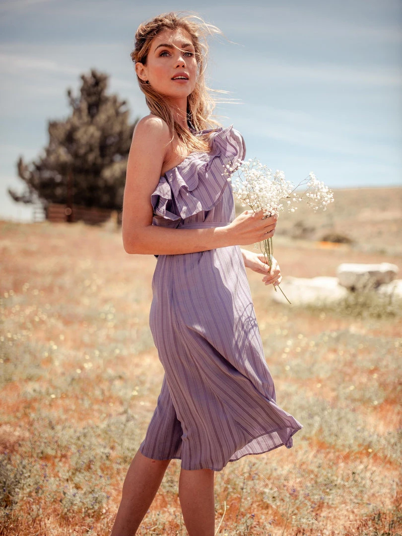 Valani Special Occasion Sokha Banana Midi Dress - Purple Sage Valani Special Occasion Sokha Banana Midi Dress - Purple Sage