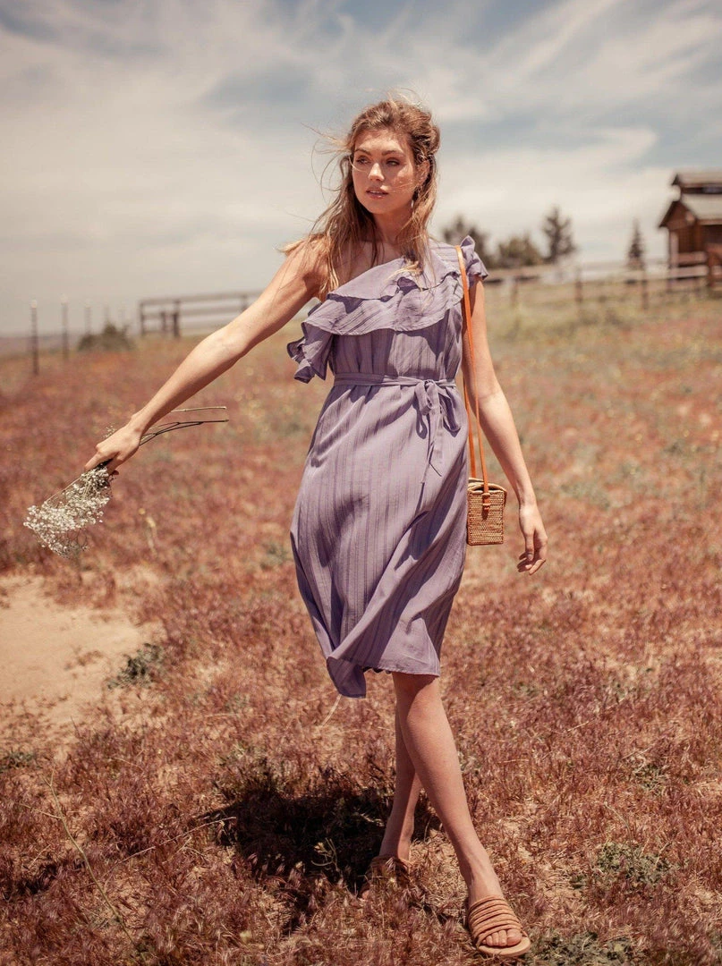 Valani Special Occasion Sokha Banana Midi Dress - Purple Sage Valani Special Occasion Sokha Banana Midi Dress - Purple Sage