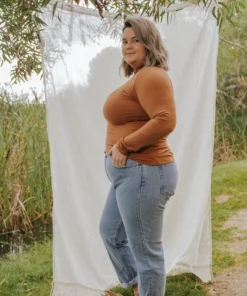 Mien Sol Mock Neck Long Sleeve Top