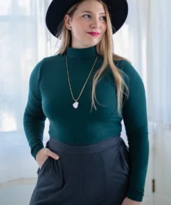 Mien Sol Mock Neck Long Sleeve Top