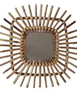 Casa Amarosa Home Goods Square Spike Rattan Mirror