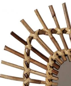 Casa Amarosa Home Goods Square Spike Rattan Mirror