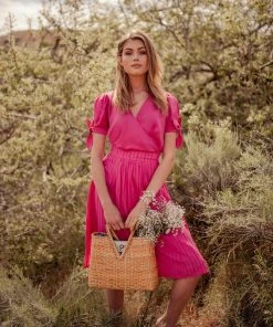 Valani Clothing Srey Banana Midi Skirt - Lilac Rose