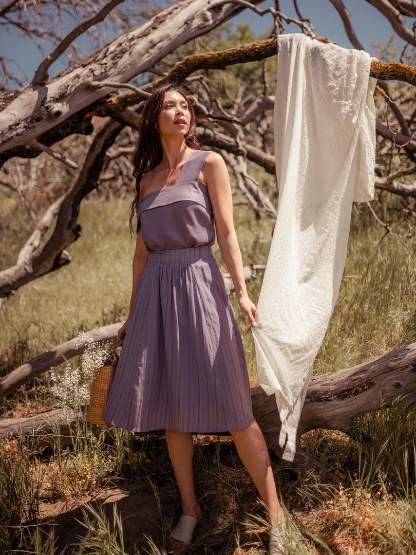 Valani Srey Banana Midi Skirt - Purple Sage Clothing Valani Srey Banana Midi Skirt - Purple Sage Clothing