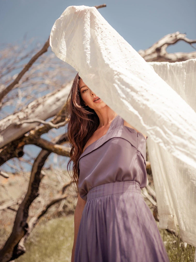 Valani Srey Banana Midi Skirt - Purple Sage Clothing Valani Srey Banana Midi Skirt - Purple Sage Clothing