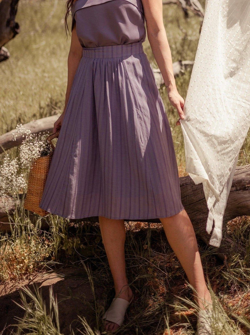 Valani Srey Banana Midi Skirt - Purple Sage Clothing Valani Srey Banana Midi Skirt - Purple Sage Clothing