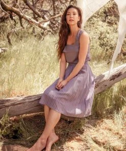 Valani Srey Banana Midi Skirt - Purple Sage Clothing