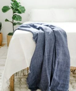 Creative Women Home Goods Stone Washed Linen Throw Blanket