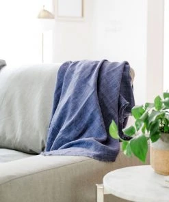 Creative Women Home Goods Stone Washed Linen Throw Blanket