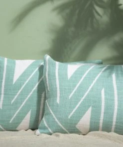 Casa Amarosa Stripe Sky Throw Pillow Cover- Aqua Home Goods